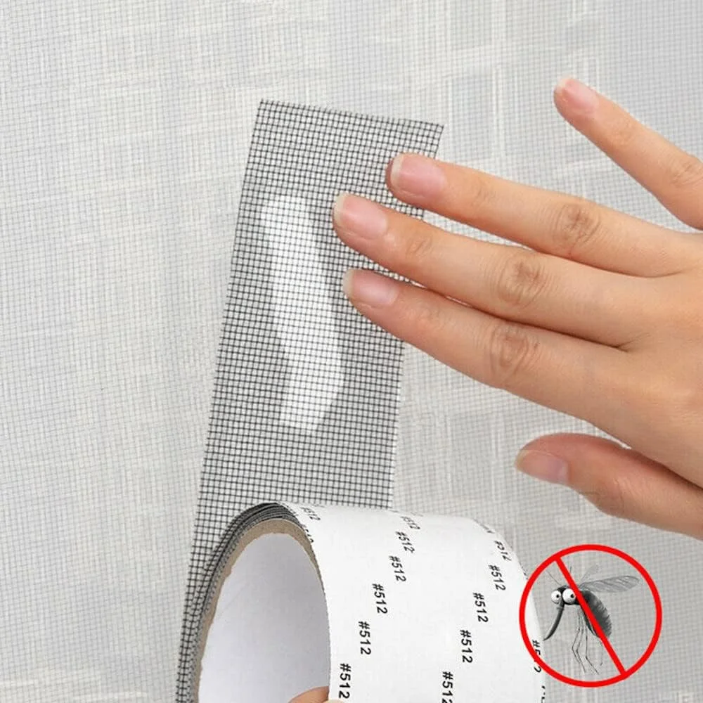 

Window Screen Repair Tape DIY Self Adhesive Net Door Fix Patch Indoor Insect Fly Curtain Mosquito Mesh Broken Holes Repairing