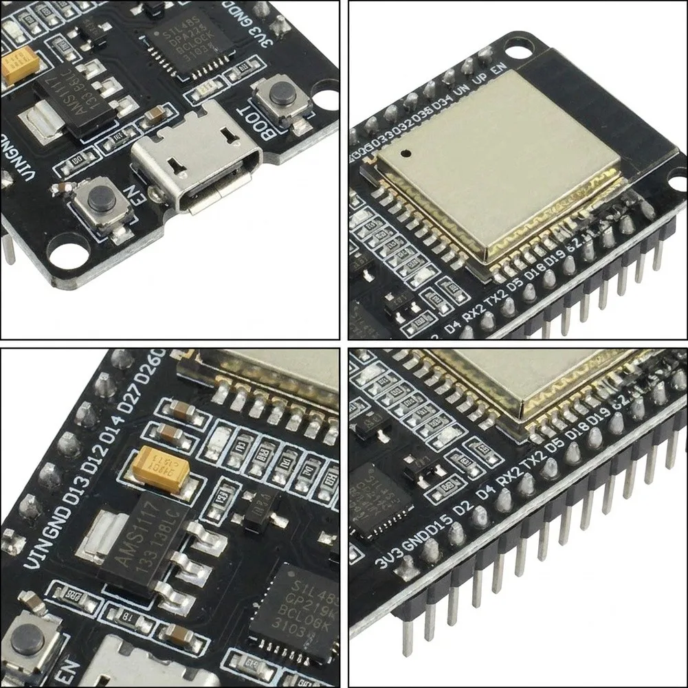 2pcs For ESP32 Dev Board with 240MHz Dual Core for cpu WiFi 2.4GHz BT for 4.2 for ble AP/STA For CP2102 USB Interface for Smart