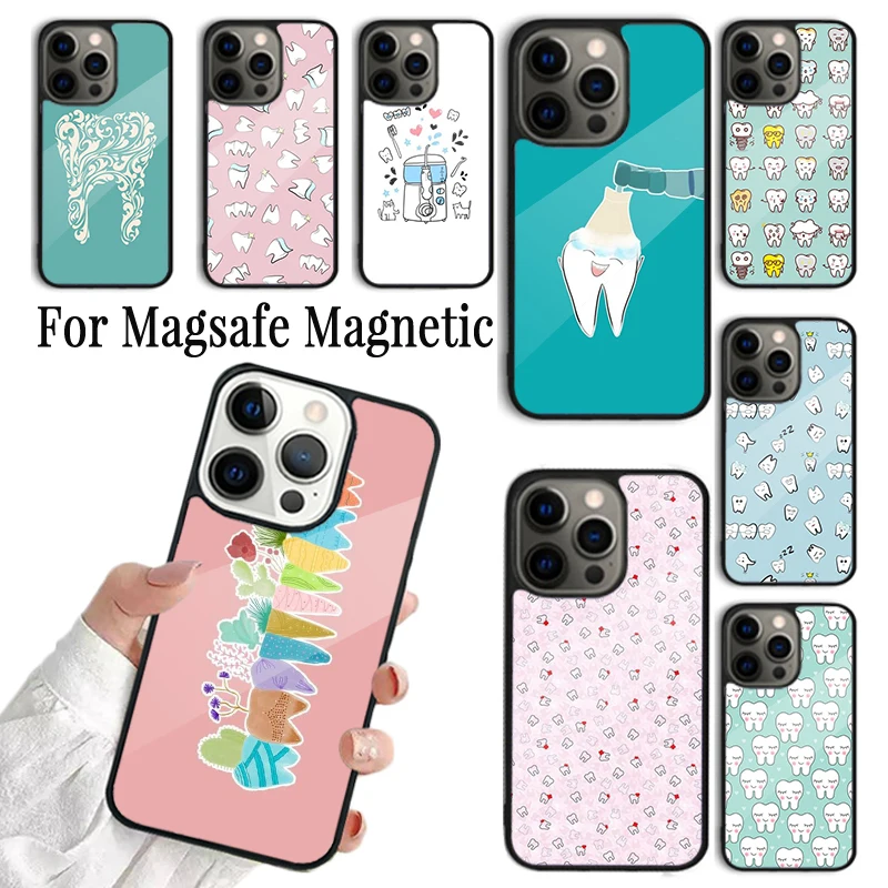 Coque Phone Case For iPhone 16 15 14 13 12 11 Pro Max Plus Magsafe Magnetic Wireless Charging Cover Dentist Dental Dent Tooth