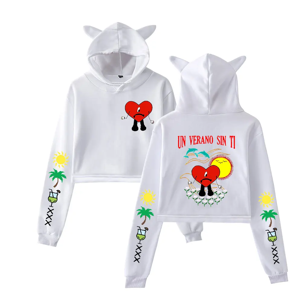 Bad bunny merch  Un Verano Sin Ti hooded sweatshirt for women kawaii car ear music fans hip hop hoodies