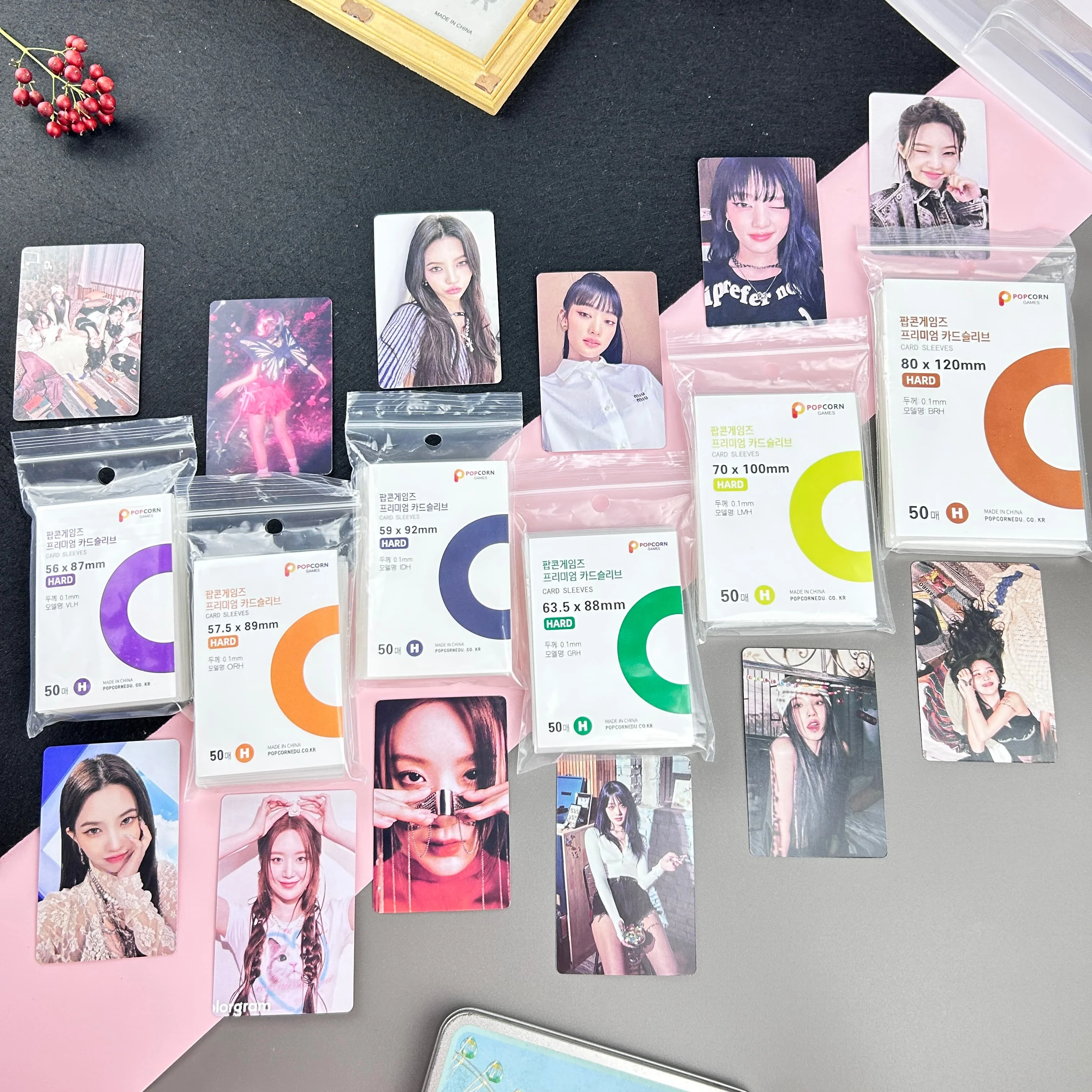 50Pcs Korea Acid Free Transparent Card Sleeves Anti-scratch CPP Hard Film Bag For Kpop Popcorn Diy Football Idol Card