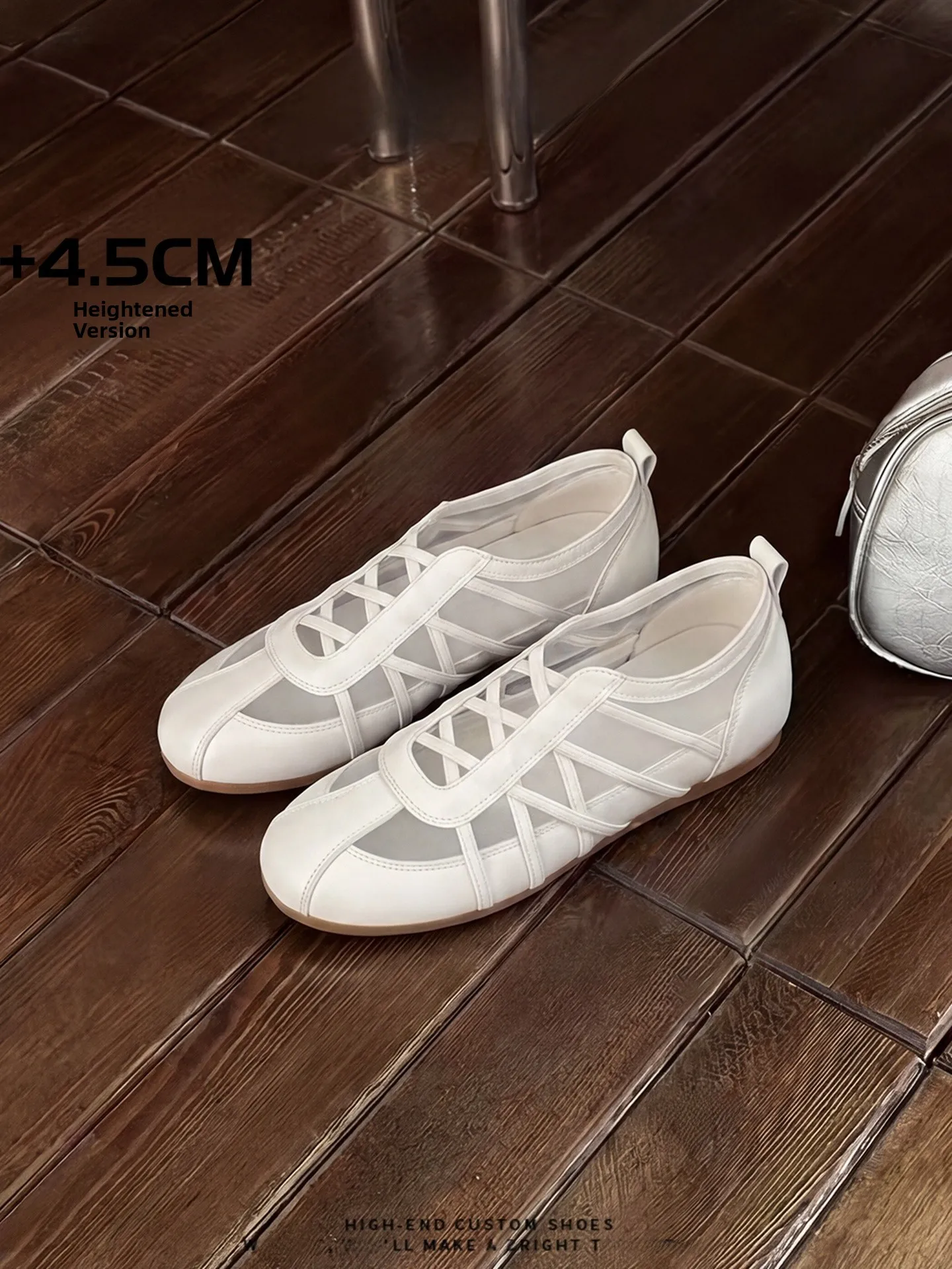 women's-ballet-flat-sports-casual-shoes-breathable-mesh-45cm-heightening-leather-low-top-round-toe-rubber-outsole-summer-shoes