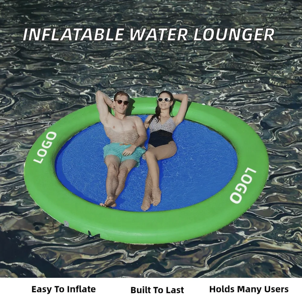 Heavy Duty PVC Inflatable Water Hammock Floating Ring Lake Raft Pool Lounger Adults Tanning Island Platform Mat Party Relax 5-10