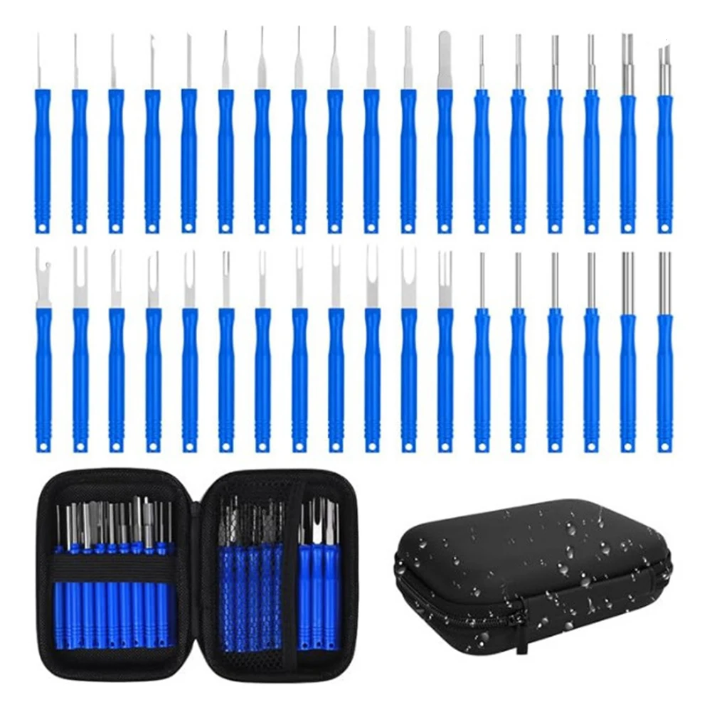 

Набор инструментов для выпуска автомобильных штифтов, 36 предметов с двухтактным механизмом для снятия клемм и кабельным разъемом с защитным чехлом