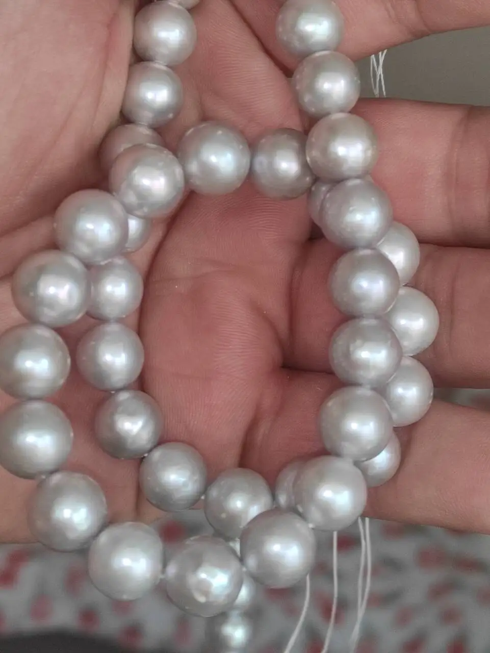 Top AAA SOUTH SEA Perfect Round 10-12mm Gray Pearl Necklace with 18 