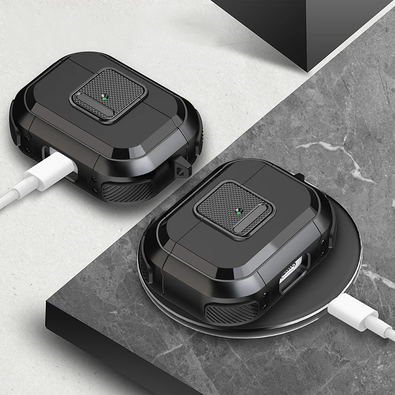 Capa anti-choque para AirPods Pro, Bloqueio de segurança, AirPods Pro 2, 3, 1, AirPods Pro 2nd Gen, Airpods 3