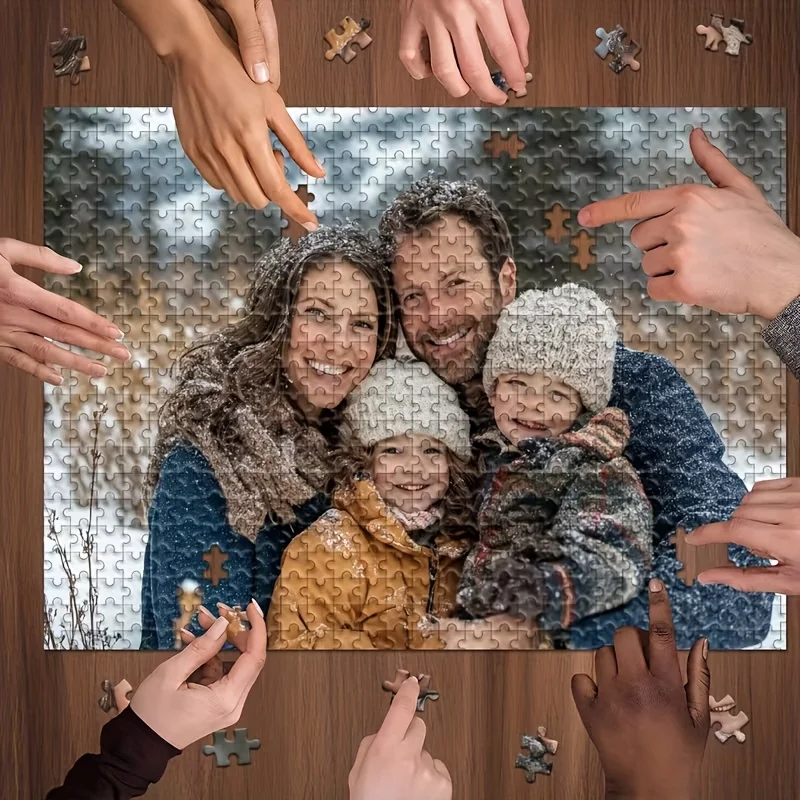 35/300/500/1000pcs nice family Mosaic Jigsaw puzzle Custom Photo Personalised Decompression Puzzles Custom Puzzles in Photos