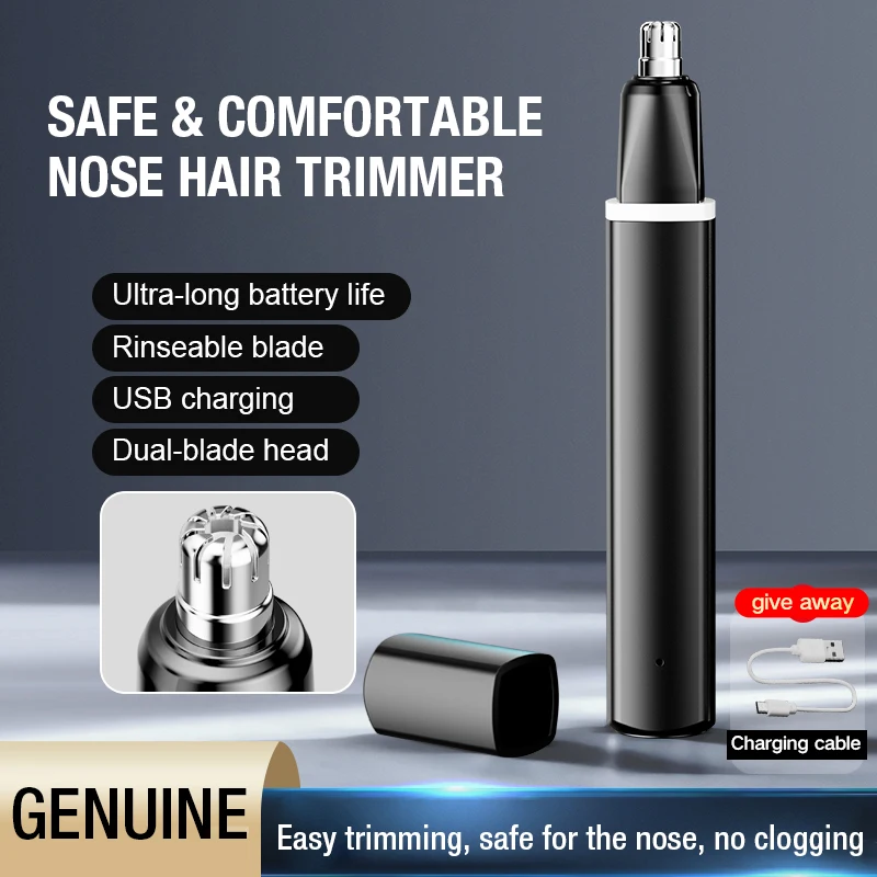 LED Nasal Hair Trimmer New Model Portable for Men And Women Type-C Rechargeable Nose And Ear Cleaner Compact for Travel