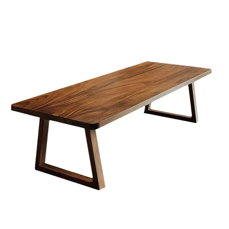 Large board solid wood desk integrated dual-purpose living room reception retro negotiation tea