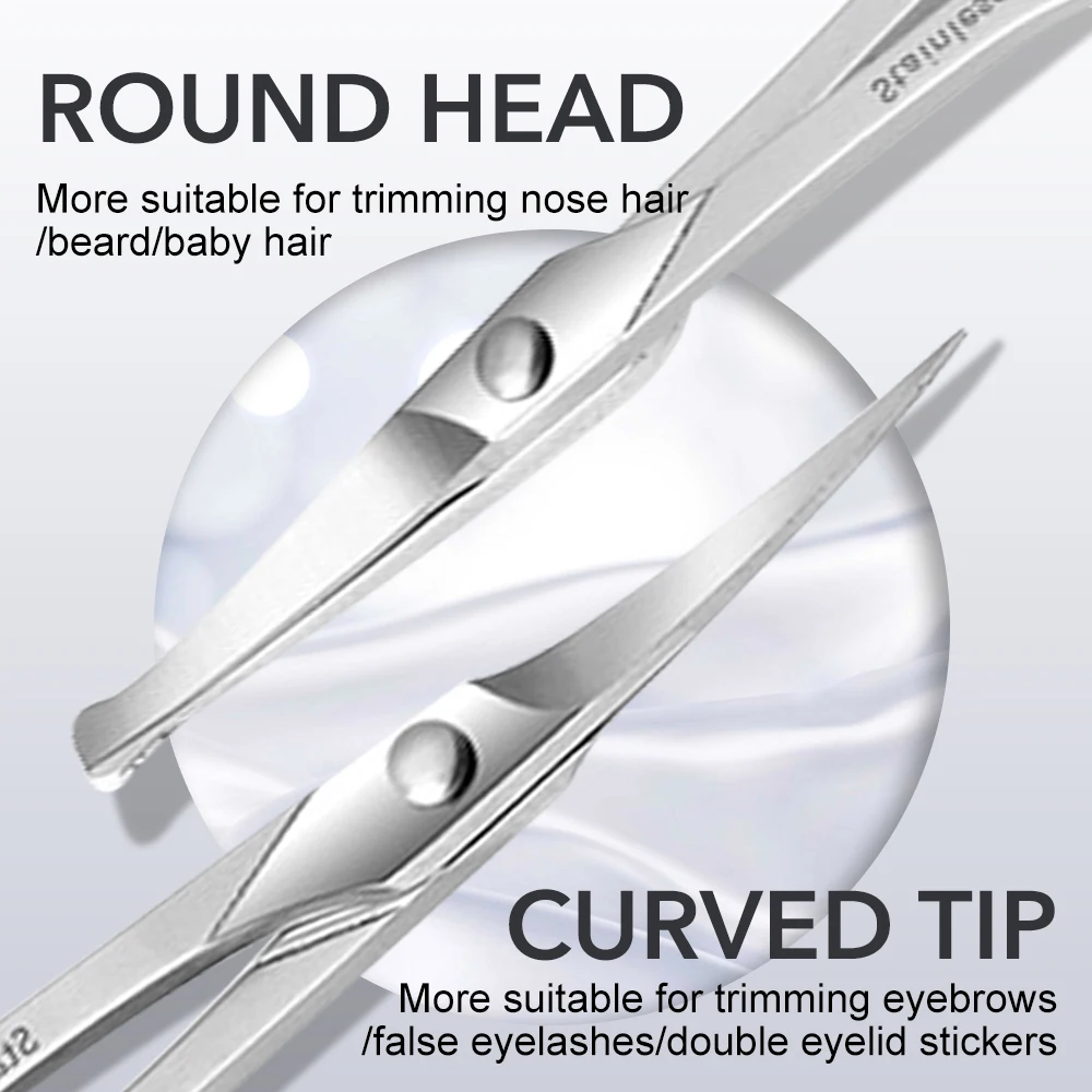 1 pièces professionnel petit maquillage sourcils ciseaux de toilettage pour visage nez cheveux tondeuse à barbe hommes et femmes outil de beauté