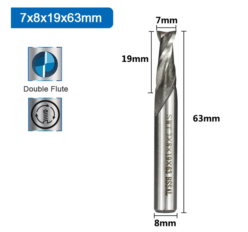 Xcan Schaft fräser Hoch geschwindigkeit stahl m2 Metalls ch neider 2 Nuten gerader Schaft CNC Fräser für Holz Aluminium Stahl 2-12mm