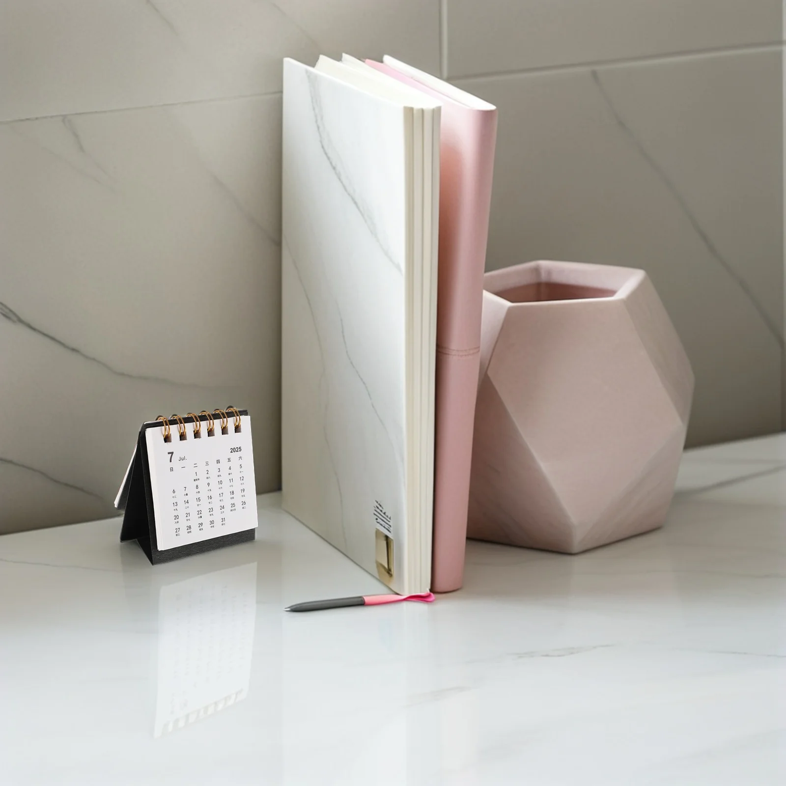 2026 Mini Desktop Calendar Compact Small Standing Flip Schedule Planner For Office Home Wall Mountable Lightweight
