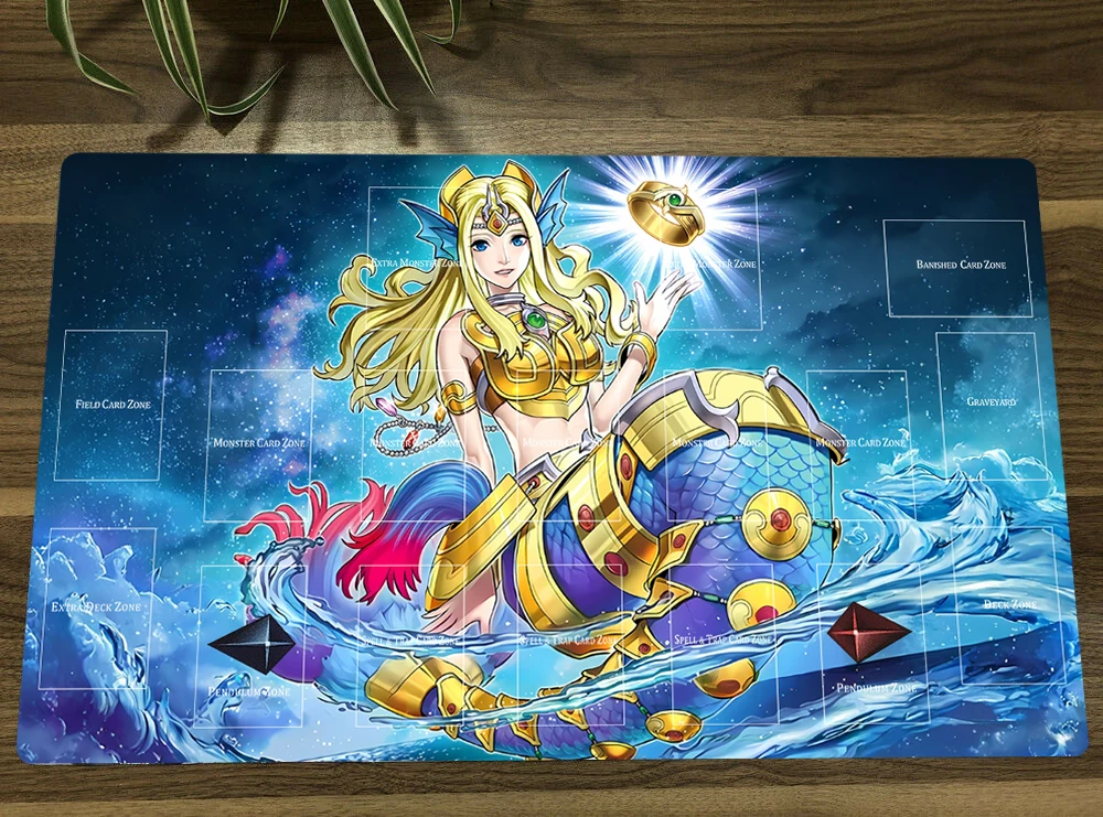 YuGiOh Abyssrhine the Atlantean Spirit TCG CCG حصيرة بطاقات التداول حصيرة ألعاب الطاولة Playmat مكتب الألعاب تلعب حصيرة لوحة الماوس حقيبة مجانية