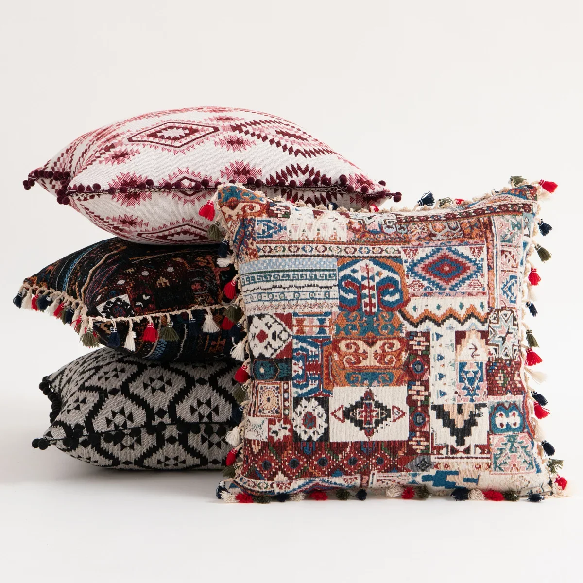Morocco Cushion Cover 45x45 Nordic Style Tassel Throw Pillow Cover for Couch Sofa Living Room Pillowcase Home Decoration Vintage