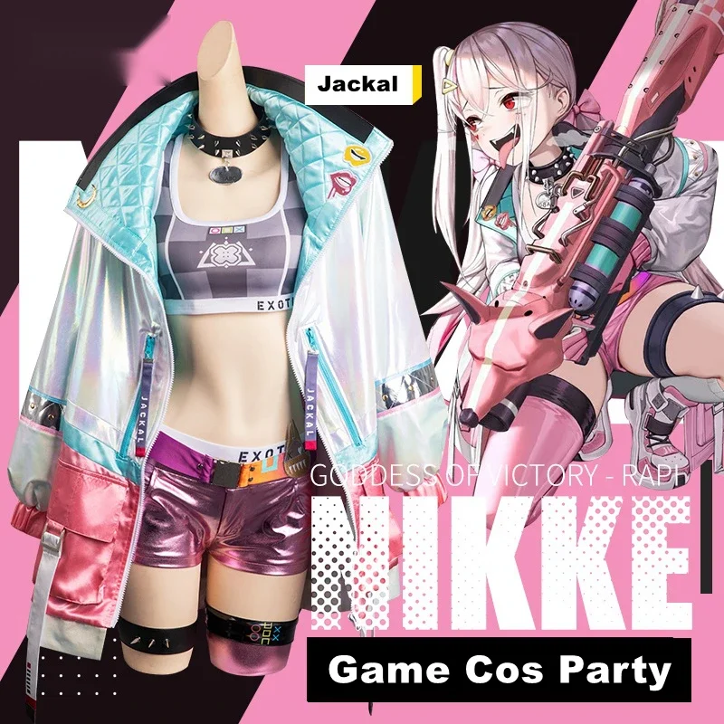 Nieuw Spel Nikke: De Godin Van De Overwinning Cosplay Jakhals Sportjas Vest Shorts Anime Mode Meisjes Kleding Accessoires Sets