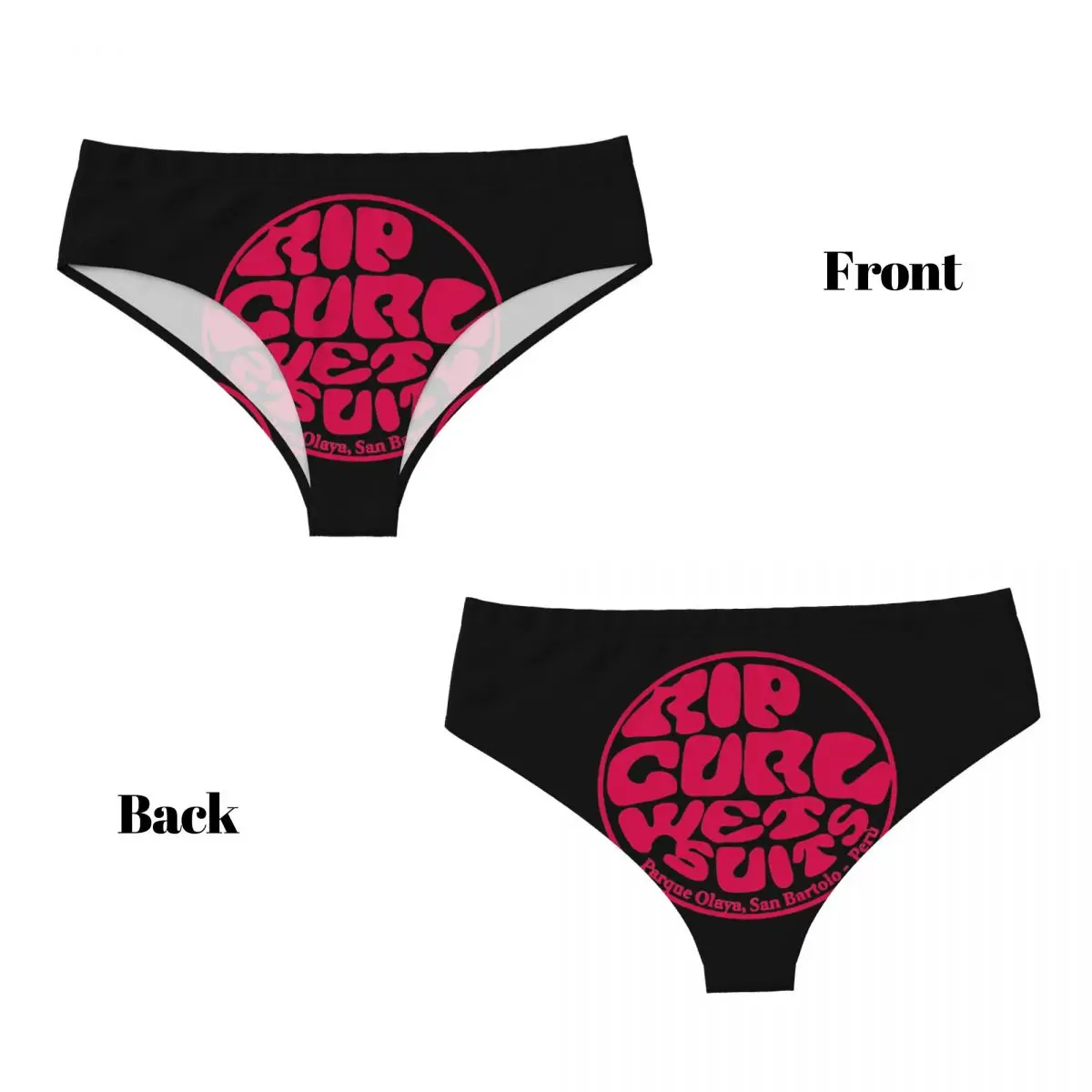Custom R-Rips Curls Logo Brief Panties Women's Breathable Australian Surfing Underwear