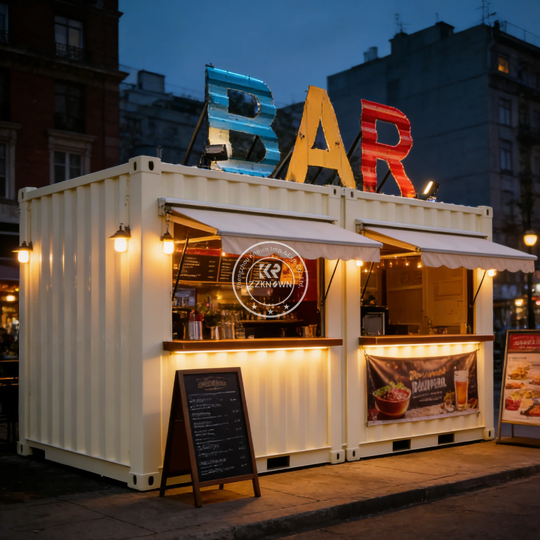 

High Quality Prefabricated Container Bar Outdoor Pizza Oven Kiosk Fast Food Shop Expandable Container Restaurant For Catering
