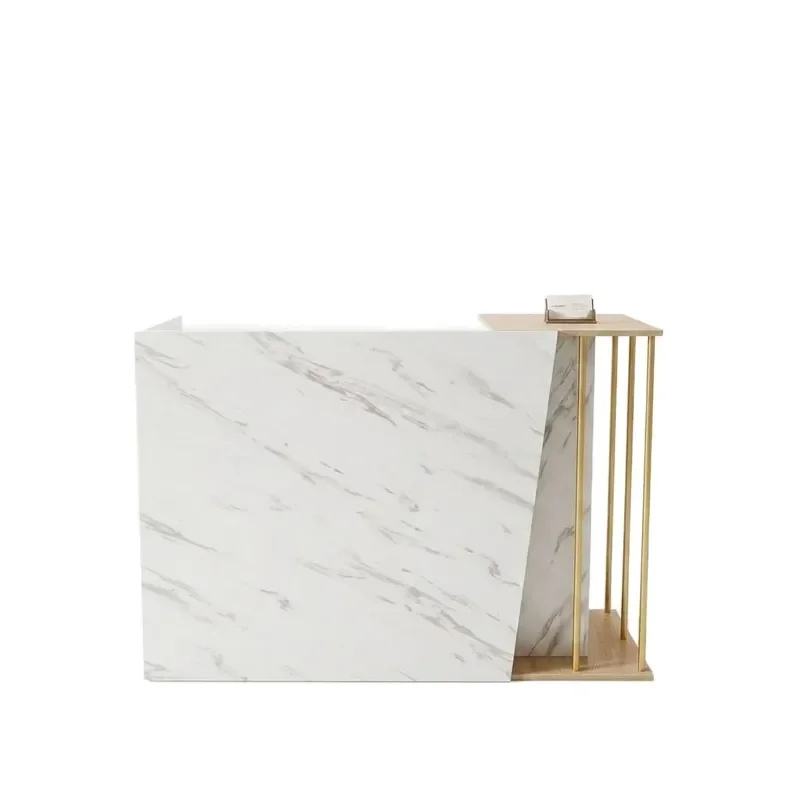 Marble Finish DIY Checkout Counter for Retail Shop Clothing Store Restaurant Front Desk Info Table