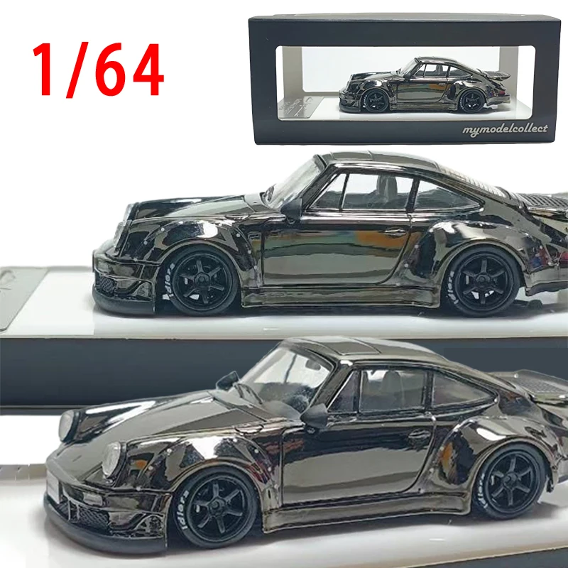 

Литой под давлением масштаб 1/64 Porsche RWB 930, модифицированная модель спортивного автомобиля с широким корпусом, сплав RWB 930, гальванический пистолет, серый коллекционный автомобиль, модель