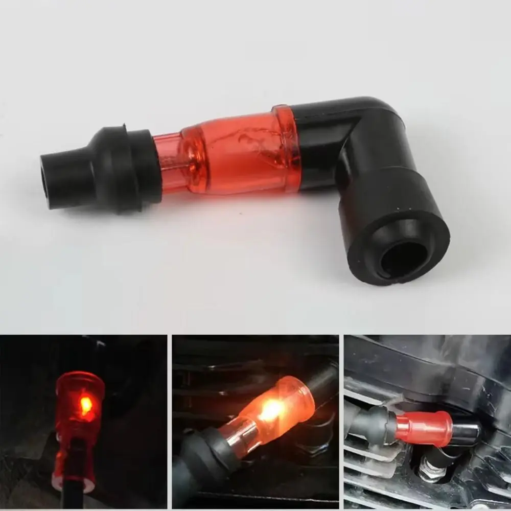 3Pcs Universall Motorcycle Flash Spark Plug Cap 90Degree with Light Ignition Spark Plug Cap High Quality Motorcycle Modification