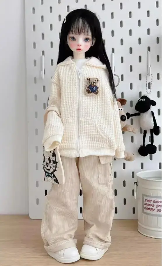 D09-P128 de juguete hecho a mano para niños, ropa de muñeca BJD, suéter, chaqueta, pantalones, 1 piezas, 1/6, 1/4