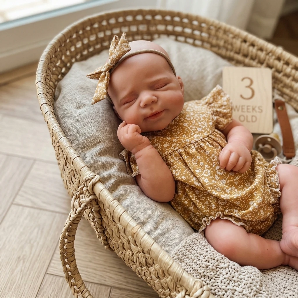 13 Inch Pascale Full Body Silicone RebornBebe Doll Lifelike Newborn Realistic Hand-Painted Waterproof  Art Ornament for Birthday