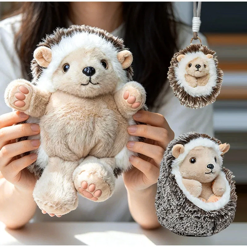 Hedgehog Plush Toy Doll Cute Flip Hedgehog Ball Bag Hanging Pendant 10/20/25cm Soft Hedgehog Hugging Pillow Desktop Pet Decor