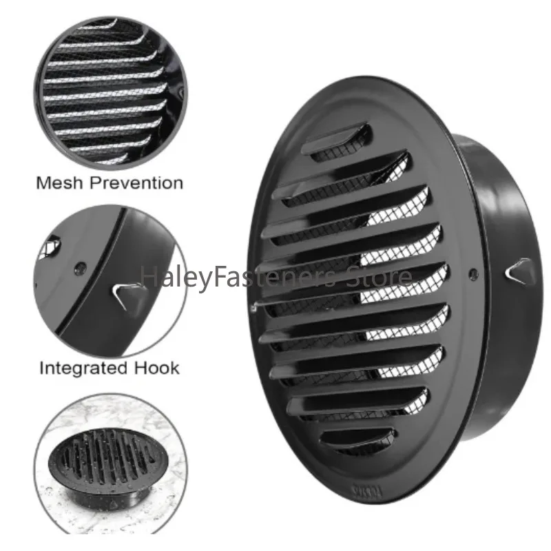 Stainless steel Exterior wall air outlet vent grille round duct cap air ventilation cover hole plug ventilation system