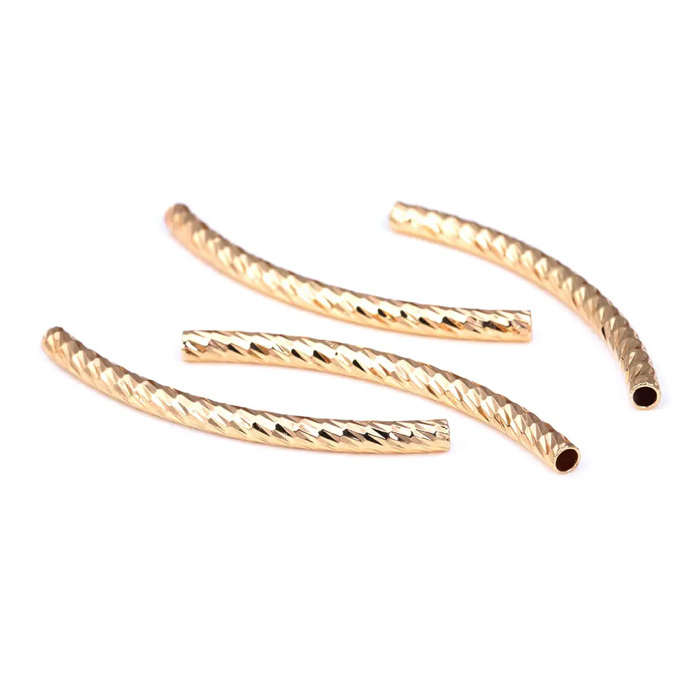 20MM 25MM 30MM 35MM 40MM 45MM 18K Gold Color Brass Curved Tube Bracelet Making Jewelry Making Supplies Diy Findings Accessories
