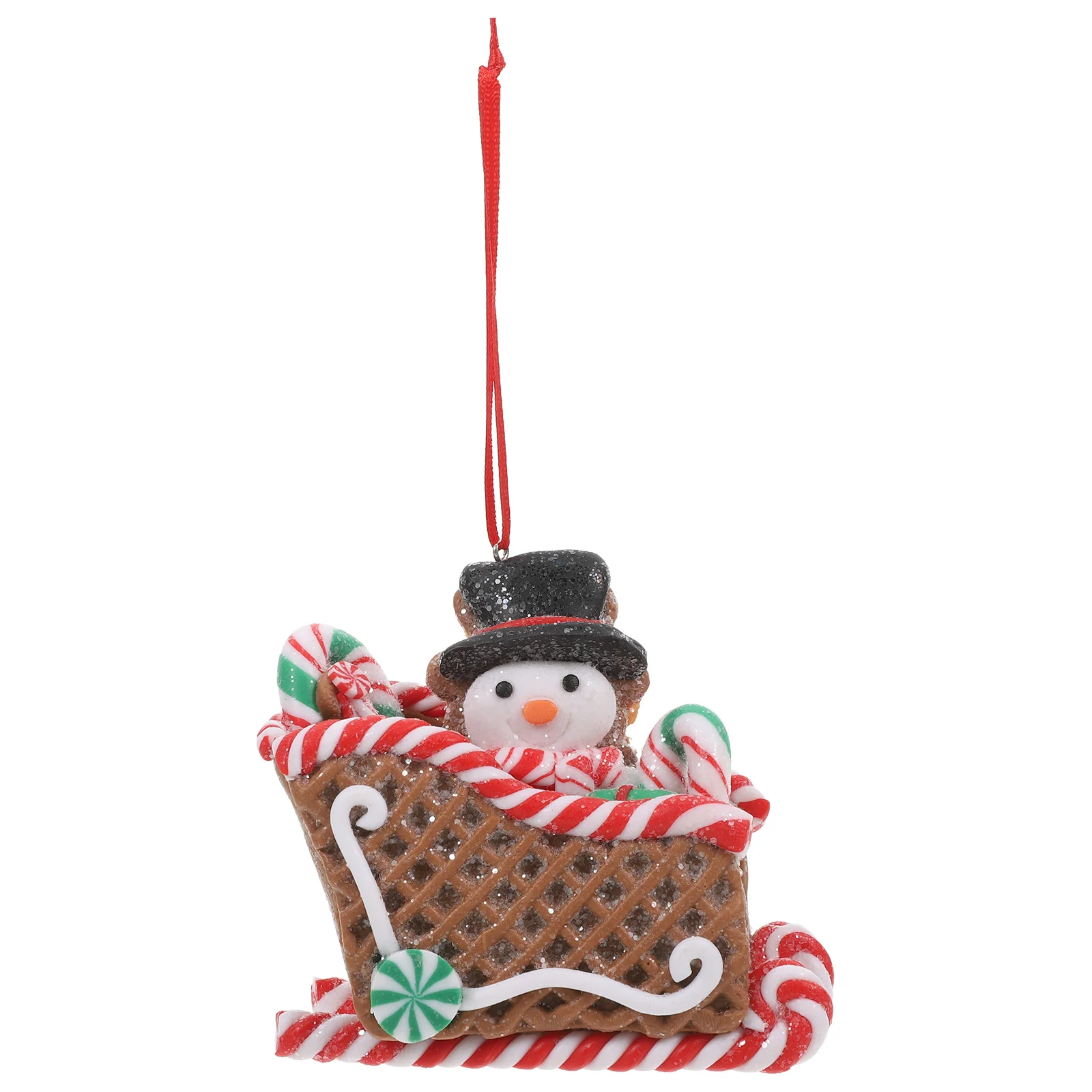 

Christmas Hanging Decor Snow Sleigh Ornament Rustic Polymer Clay Hanging Pendant Xmas Tree Ornament Indoor Holiday Party