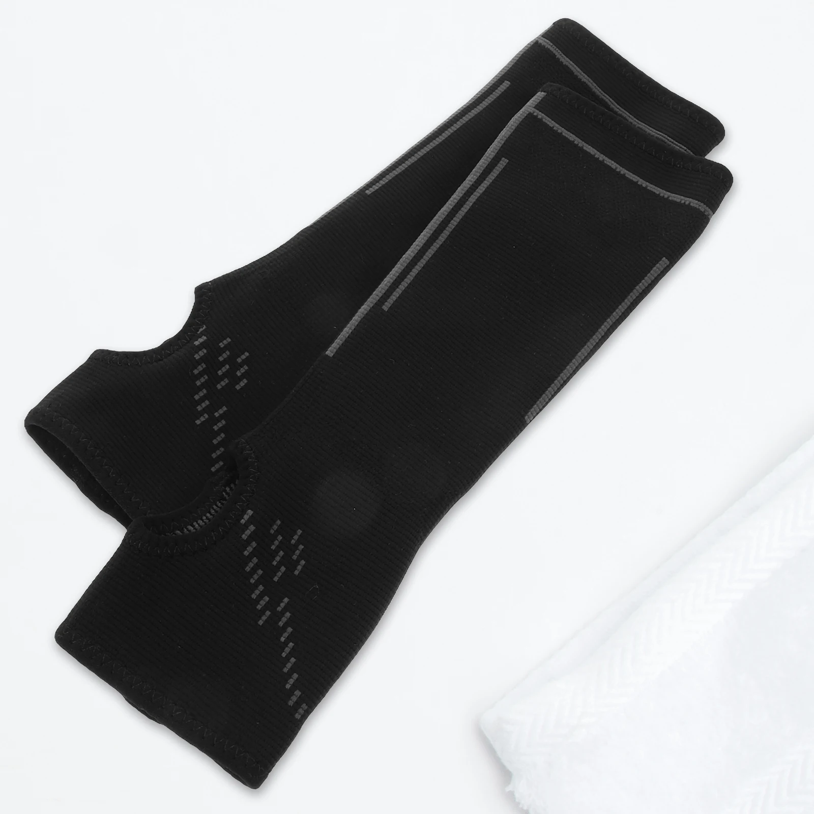 

2pcs 1 Pair Long Black Volleyball Arm Sleeves Youth Compression Forearm Guards Protective Breathable Sports Sleeves Training