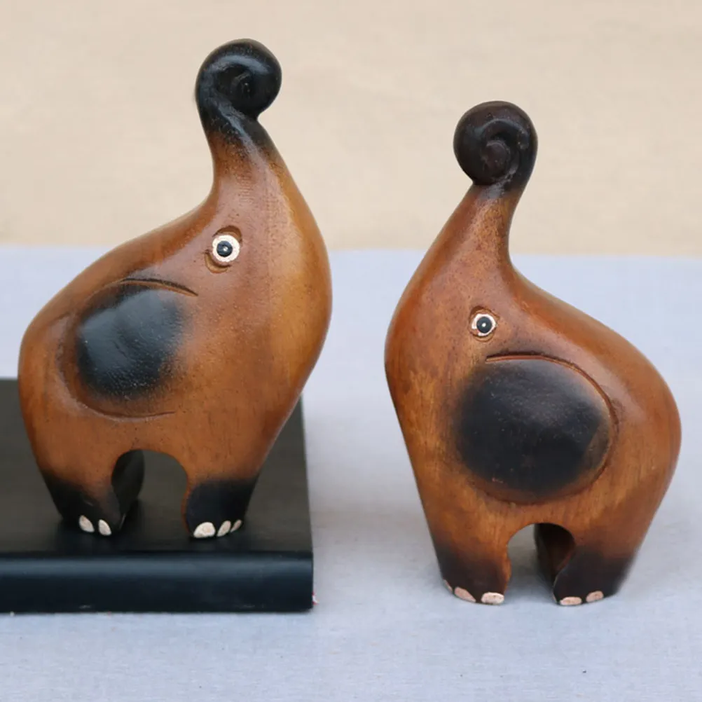 

Набор из 2 художественных фигурок слонов из смолы: элегантный и лаконичный дизайн, идеальный подарок на новоселье, декор для дома, офиса, гостиной