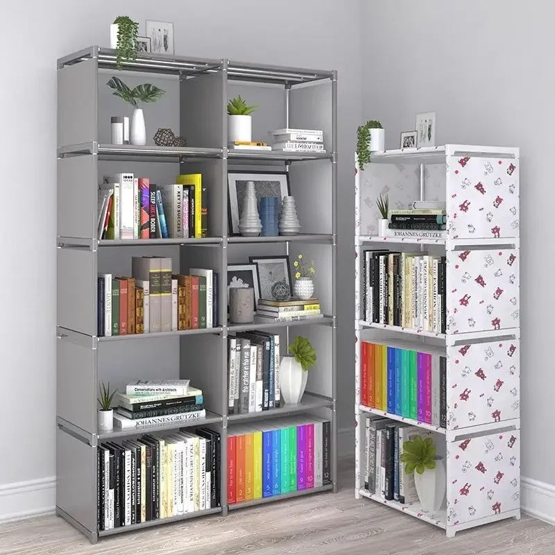 Simple Bookshelf Easy Assembly Bookcase Can Be Moved Children\'s Debris Rack Home Furniture Book Shelf Storage Locker Holders