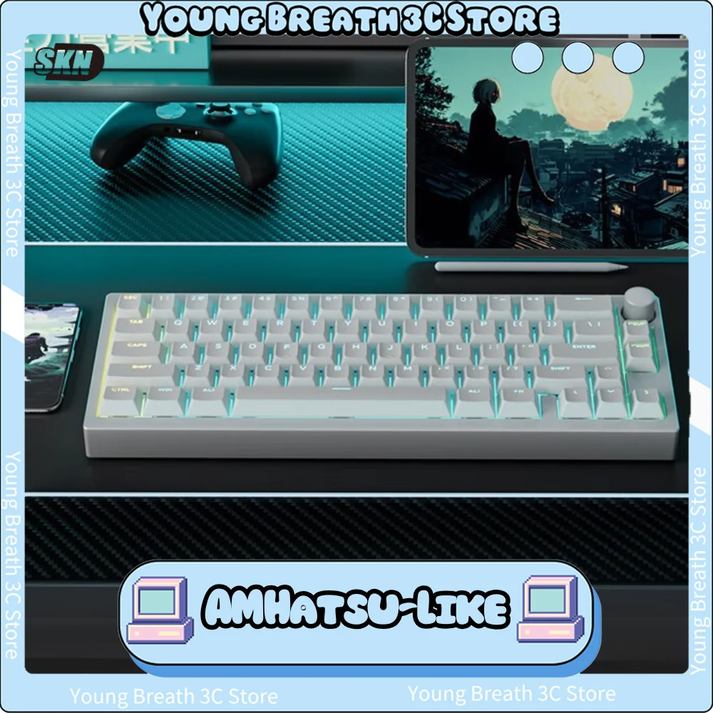 

SKN Qingniao68 He Magnetic Switch Keyboard Aluminum Alloy Wireless Mechanical Keyboard Custom Rgb RT Adjustable Gaming Keyboard