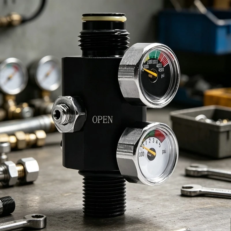 Dual Gauge Pressure Regulator 5/8-18UNF Pneumatic Air Valve Fill Station