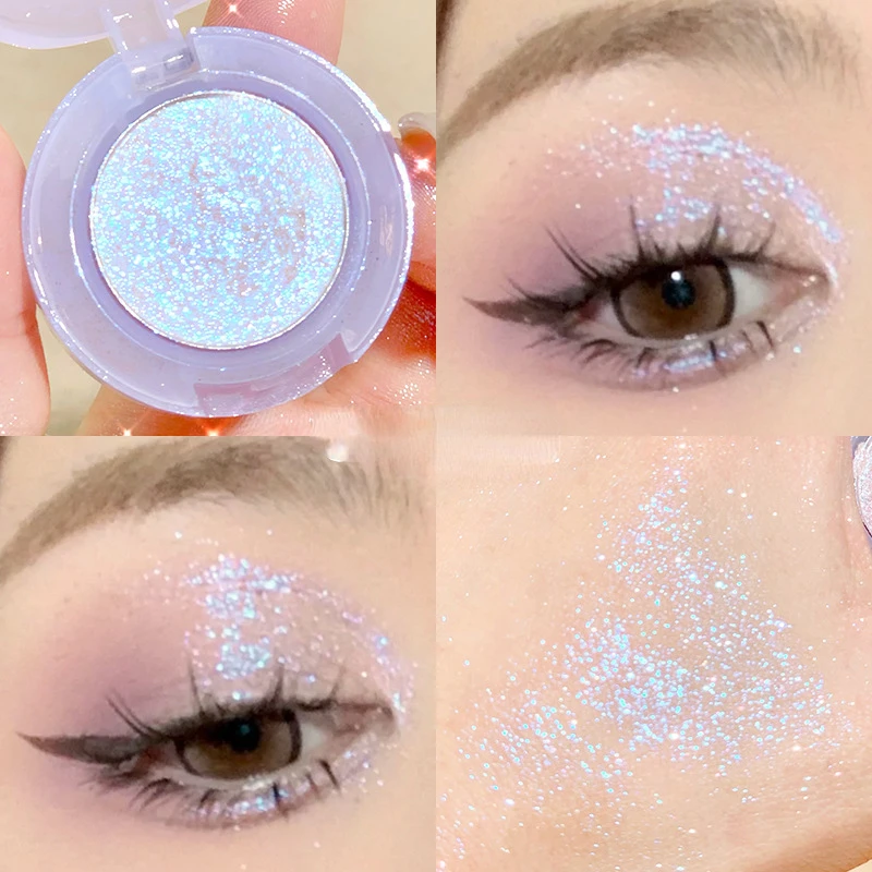 Potato Texture Glitter Eyeshadow Palette Pearlescent Diamond Monochrome Highlighter Powder Brighten Shiny Eyes Makeup Cosmetics