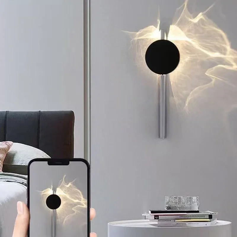 Stainless Steel LED Wall Light Rotating Corrugated Effect Wall Lamp Atmosphere Entrance Bedroom Bedhead Lights Creative Design