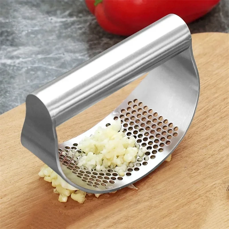 Multifunctional Manual Garlic Press Curved Garlic Slicer Chopper Stainless Steel Garlic Presses Cooking Gadgets