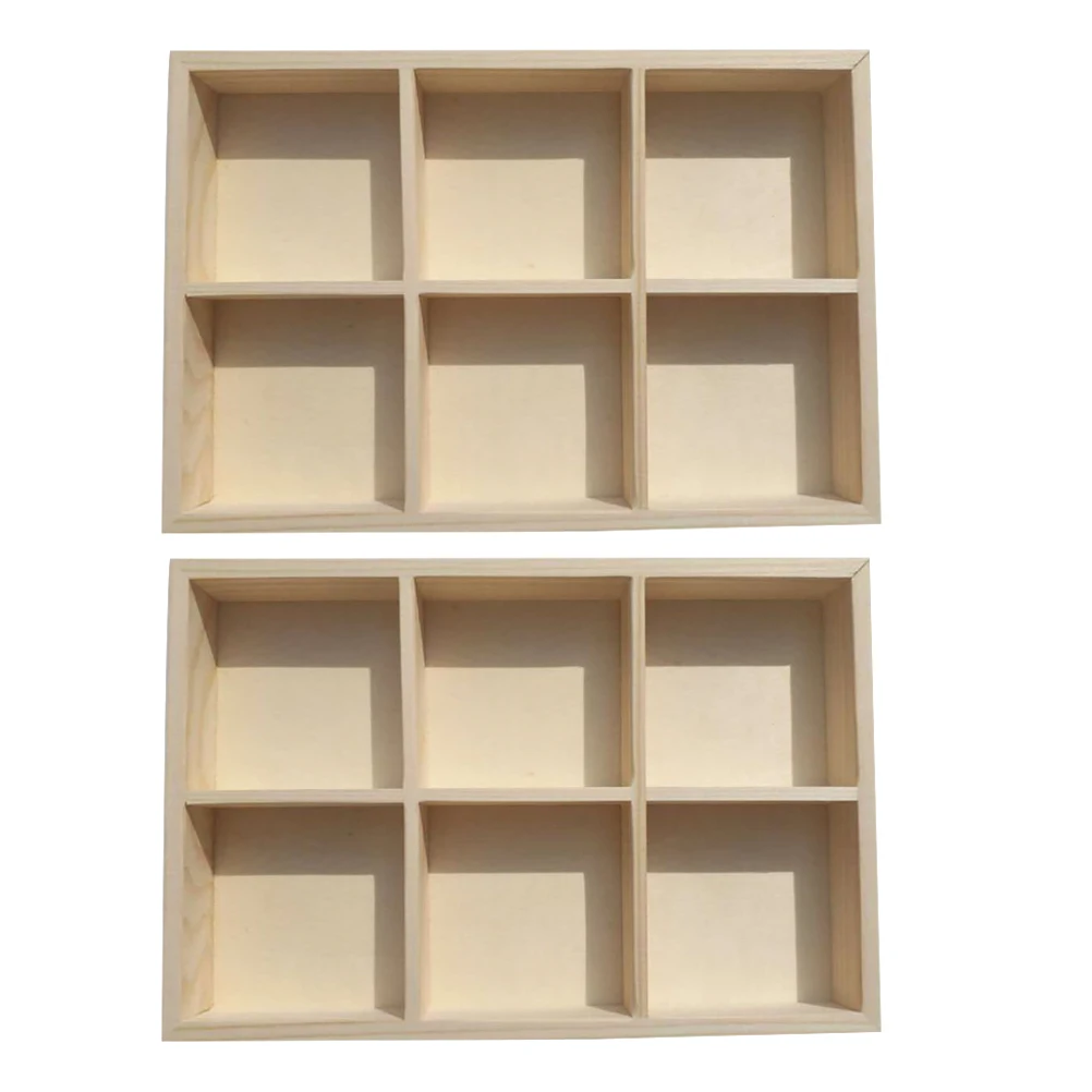 

2 Pcs Marker Organizer Case Wooden Storage Box Painting Tool Container Khaki Crayon Boxes