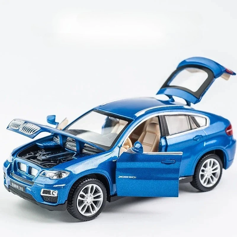 1:32 X6 aleación Diecast modelo coche Metal coche tirar hacia atrás ruedas niños juguetes de cumpleaños regalos de cumpleaños para niños F146 moda A