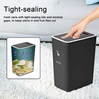 10L 15L Nordic Toilet Trash Can Household With Lid Kitchen Classification Press-type Bathroom Living Room Rectangular Trash Can