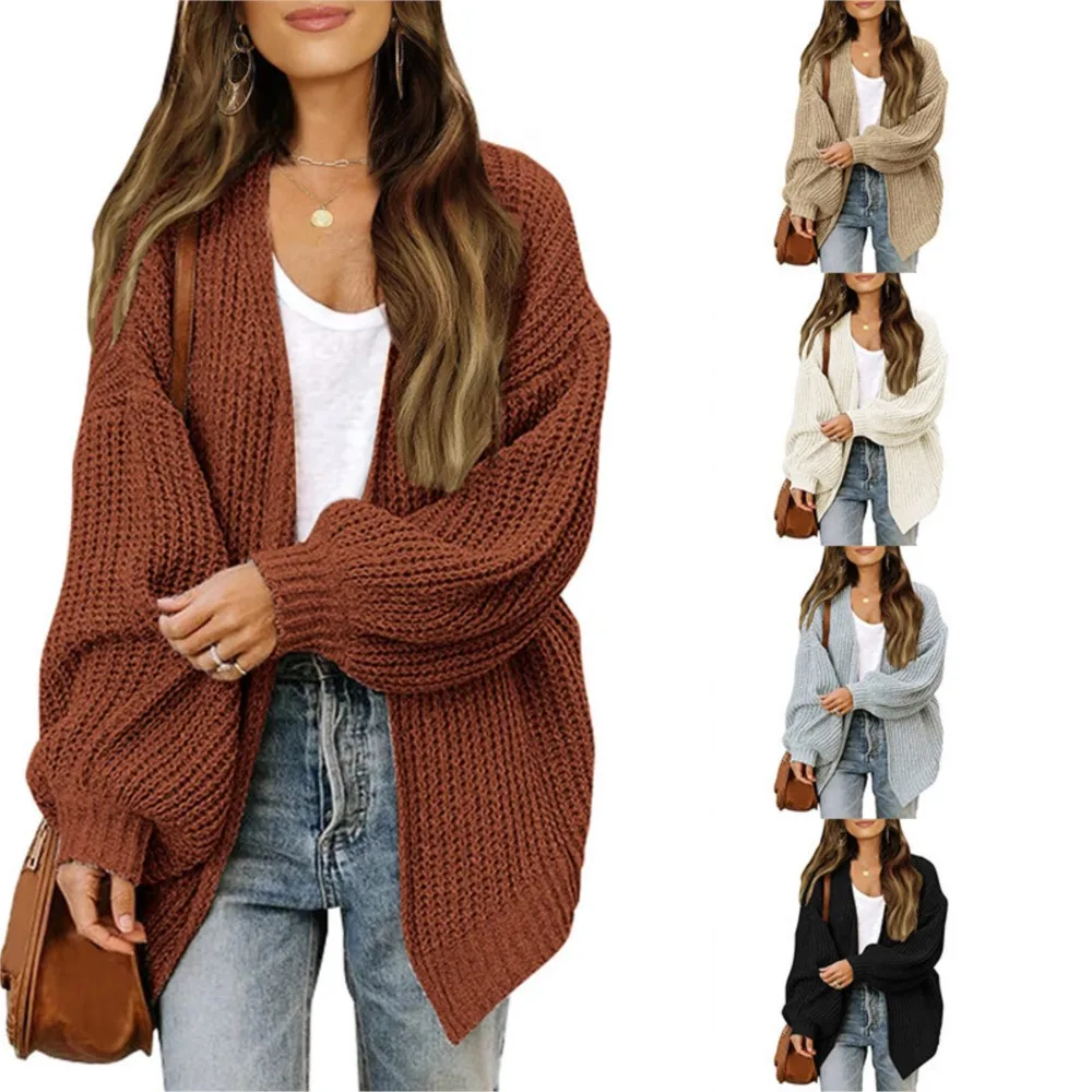 Women Cardigan Jacket Lady Cozy Cardigan Sweater Stylish Autumn Winter Women Knitwear Mid-length Women Sweater Jacket