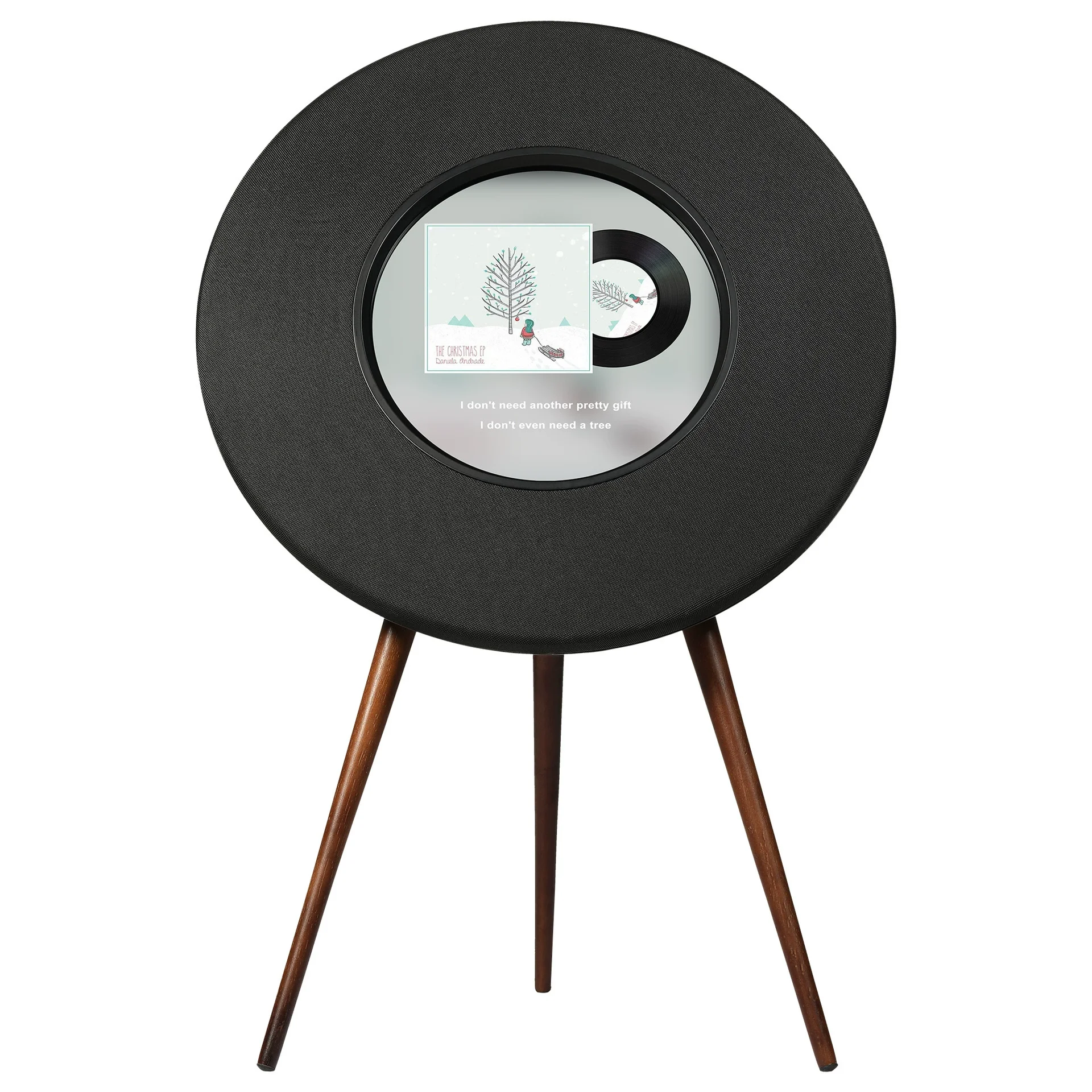 Hot SellerR1 Luxury Berlin Style Floating Lyrics Speaker Aesthetic Wood Tripod Floor Standing Smart Audio System Hi-Fi Sound Lou