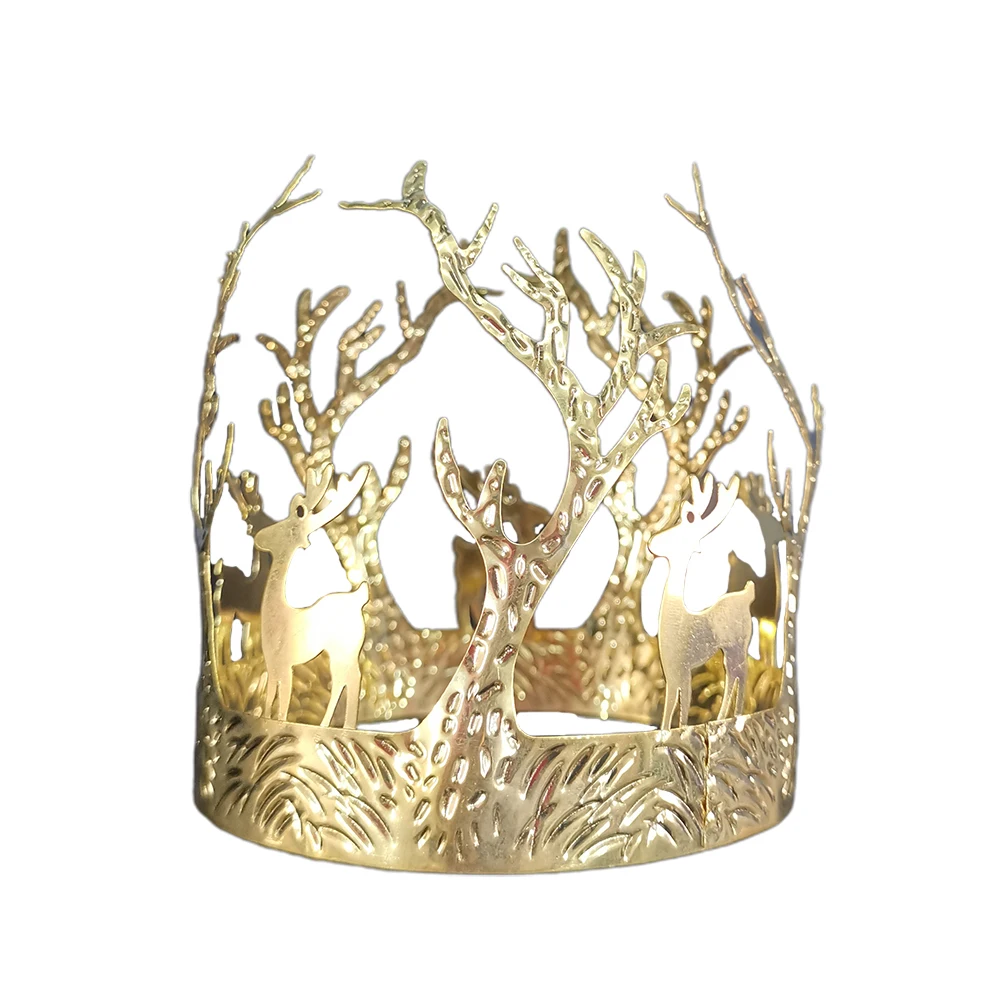 

Deer Crown Ornaments Premium Metal Cake Decorations Birthday Party Favors Christmas Cakes Topper Photography Props