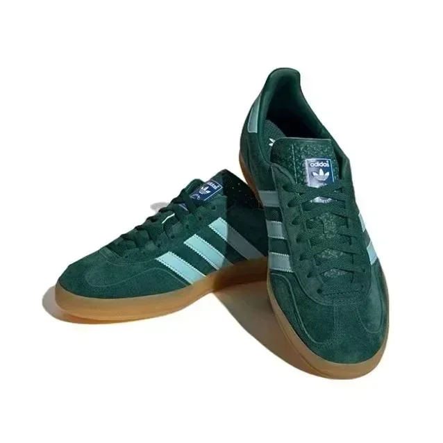 Adidas Samba Wales Bonner-Chaussures de Gazelle d'Entraînement Allemandes, Baskets Rétro Polyvalentes, de dehors et Décontractées, Vertes, Argentées