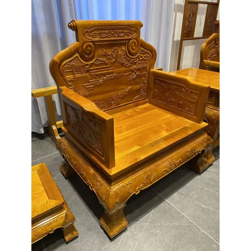 Sofá de ambiente para sala de estar muebles de madera maciza.