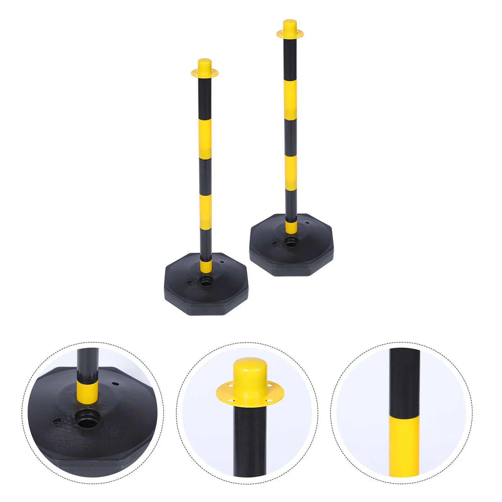 

2Pcs Heavy Duty Warning Column Reusable Safety Pillar for Construction Site Parking Barrier Road Traffic Control