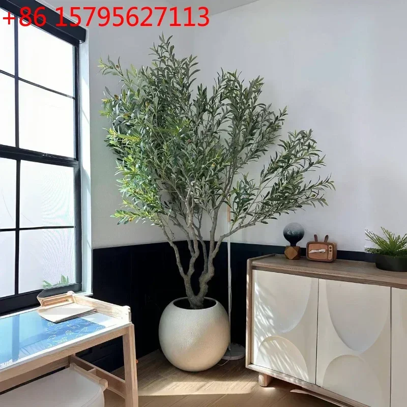 

Искусственное оливковое дерево 260 см в горшке, имитация крупного зеленого растения для дома, улицы, двора и офиса