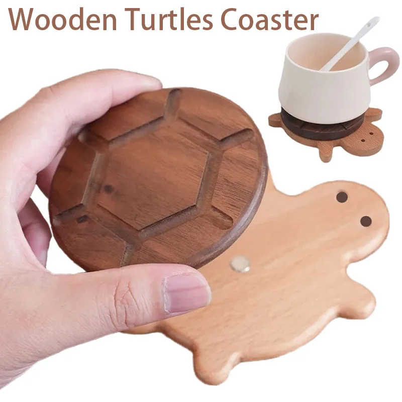 

Creative and Cute Shape Black Walnut Solid Wood Turtle Insulation Mat Kettle Tea Coaster Tableware Anti-scald Table Ornament 코스터