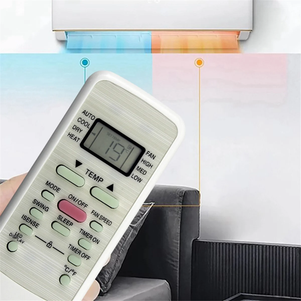 ABLJReplace RG51F2(2)/EFU1 Telecomando A/C per condizionatore d'aria Midea RG51F2(2)/EFU1 Telecomando